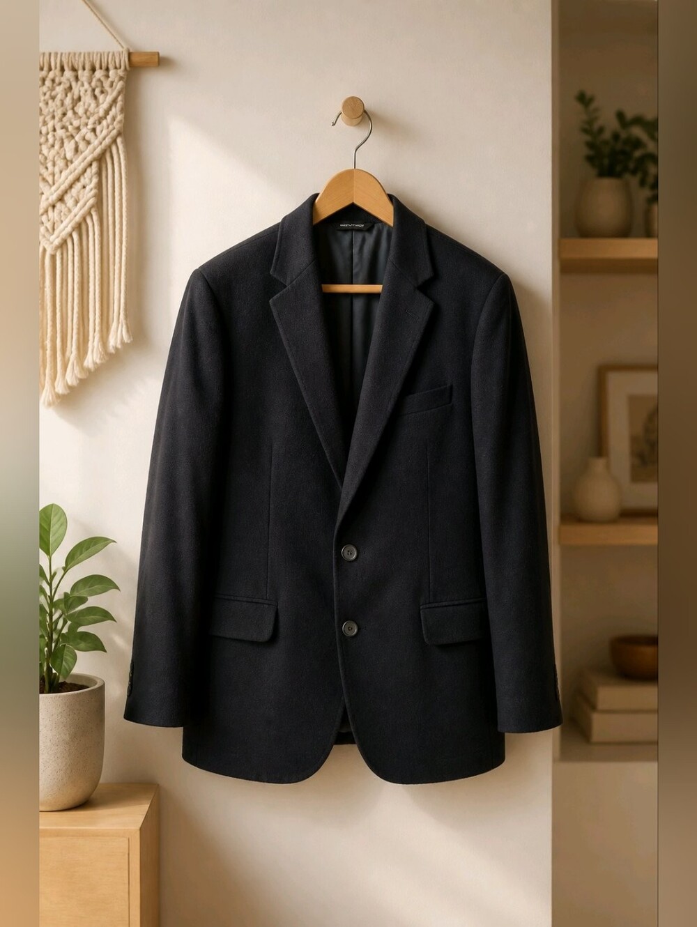 Jos. A. Bank 100% Cashmere Men's Black Classic Two-Button Blazer Sz 42 Reg